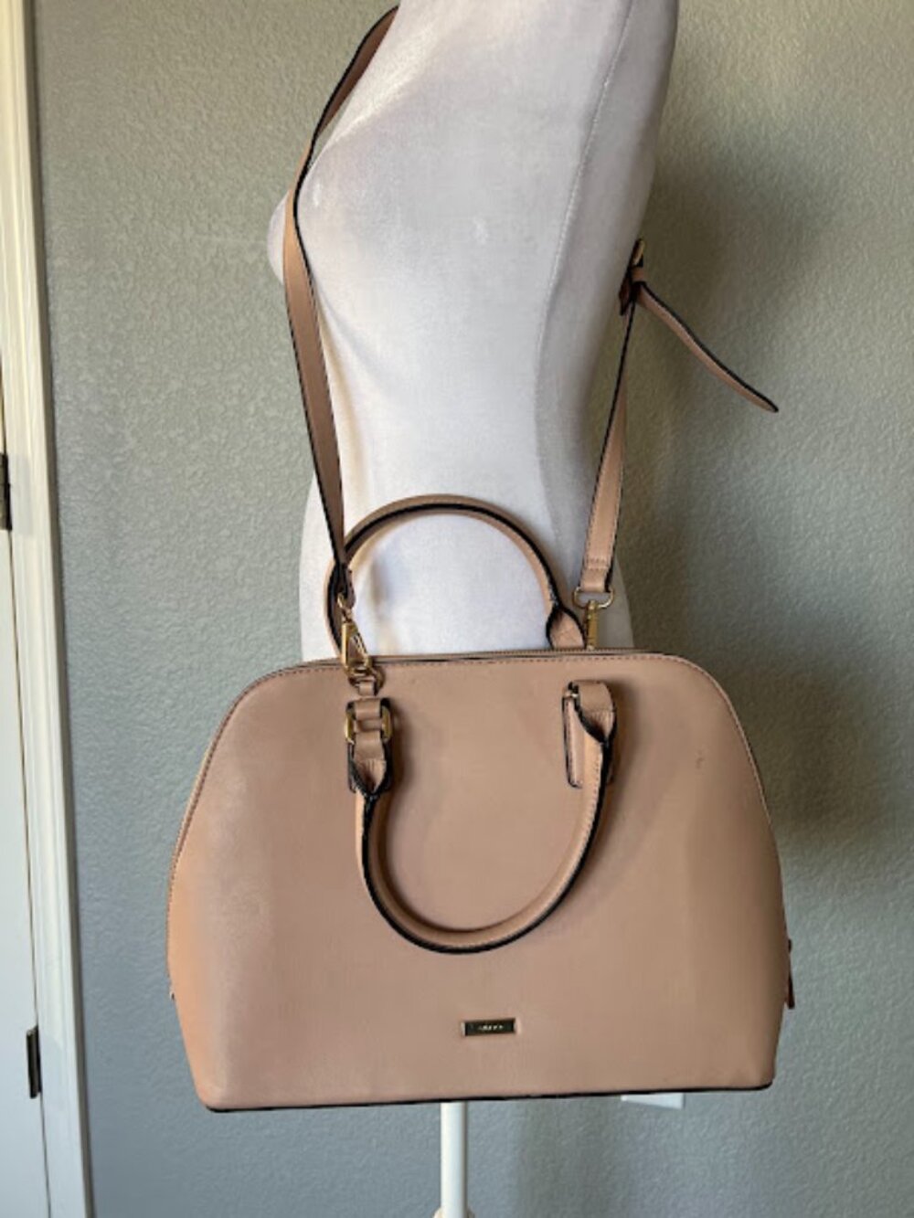 ALDO Blush Pink Dome Handbag Faux Leather Crossbody Satchel Purse Bag